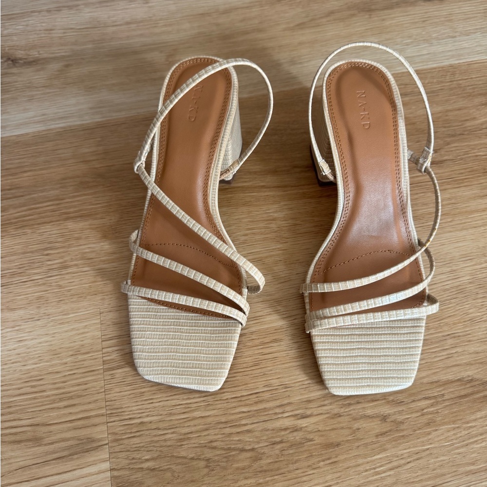 Elegant Beige Strappy Heels